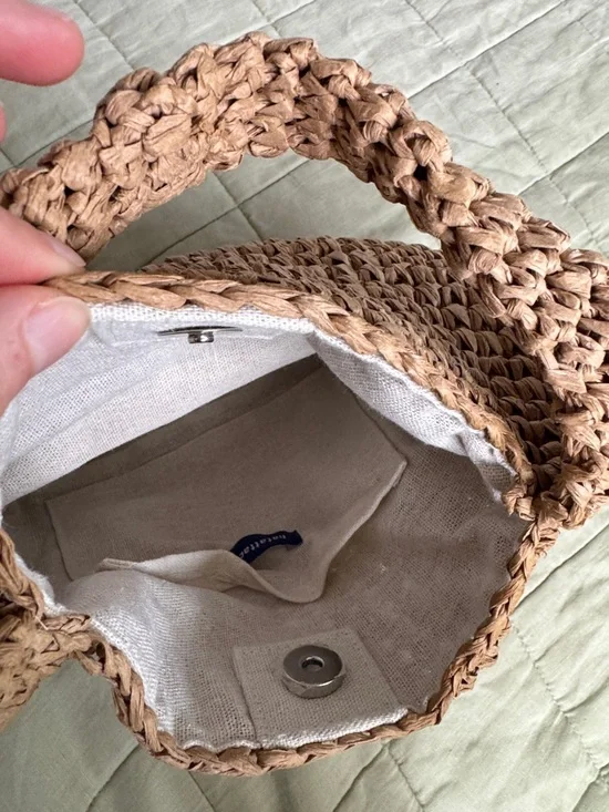 Hat Attack Slouch Woven Bag in Natural - Picture 6 of 7